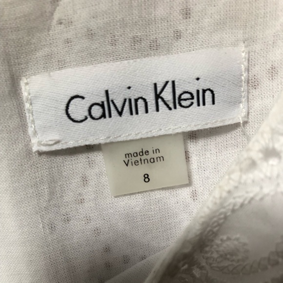 NWT Calvin Klein white eyelet sheath dress - Picture 3 of 6